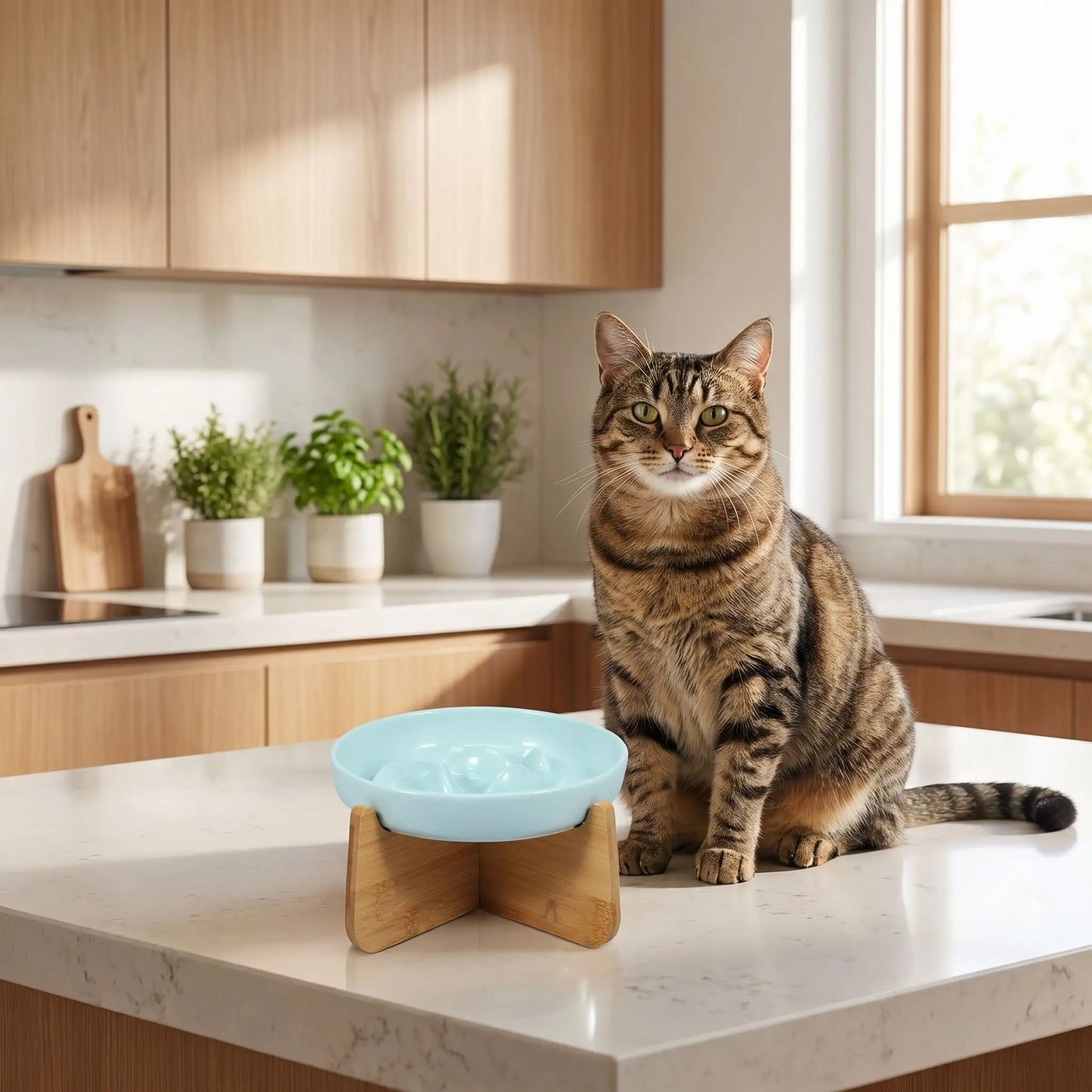 Gamelle anti glouton chat - Vert clair