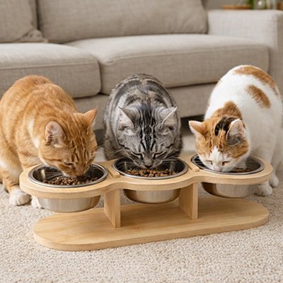 Gamelle surélevée chat - Les avantages pratiques s'accumulent naturellement