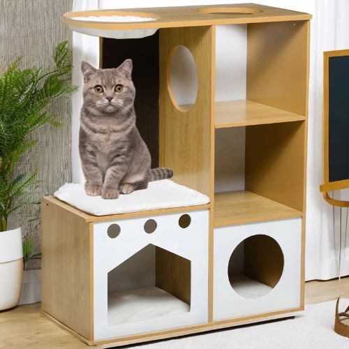 Arbre à chat en bois - GRATTOIRENBOISPOURCHAT™ - CHATS