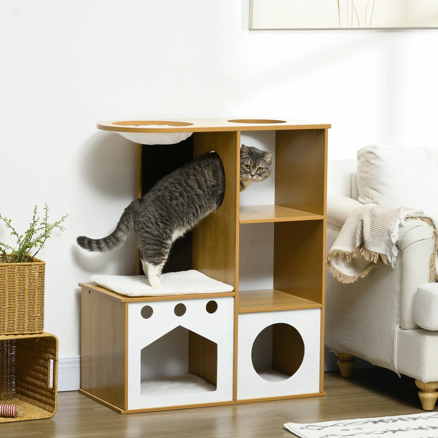 Arbre à chat en bois - GRATTOIRENBOISPOURCHAT™ - CHATS