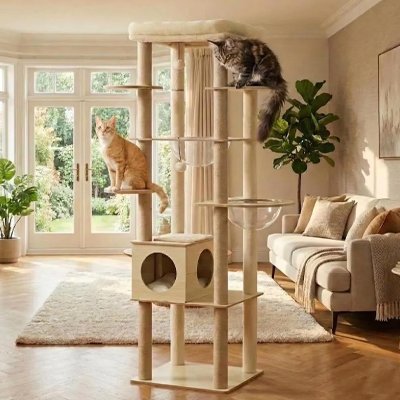 Arbre a chat en bois - Griffades satisfaisantes sans culpabilité ni dégâts