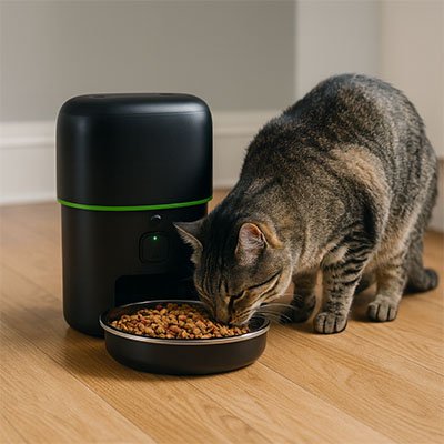 Distributeur automatique de croquettes pour chat - Gardez un œil sur votre compagnon même loin de la maison