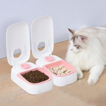 Distributeur automatique de croquettes pour chat - Rose