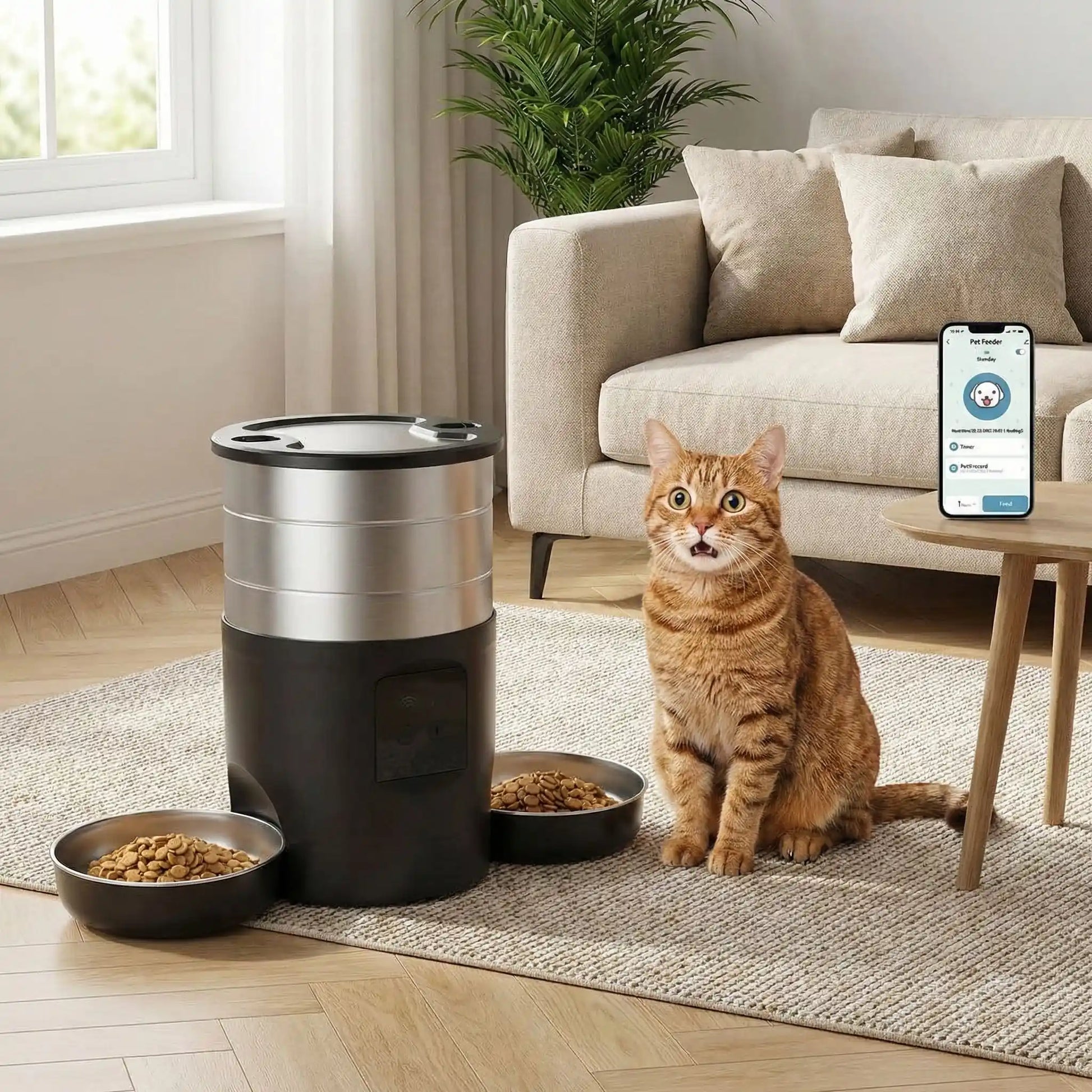 Automatic cat food dispenser - Feline autonomy and well-being