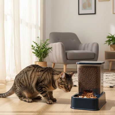 Distributeur croquette chat - Design élégant qui valorise votre intérieur