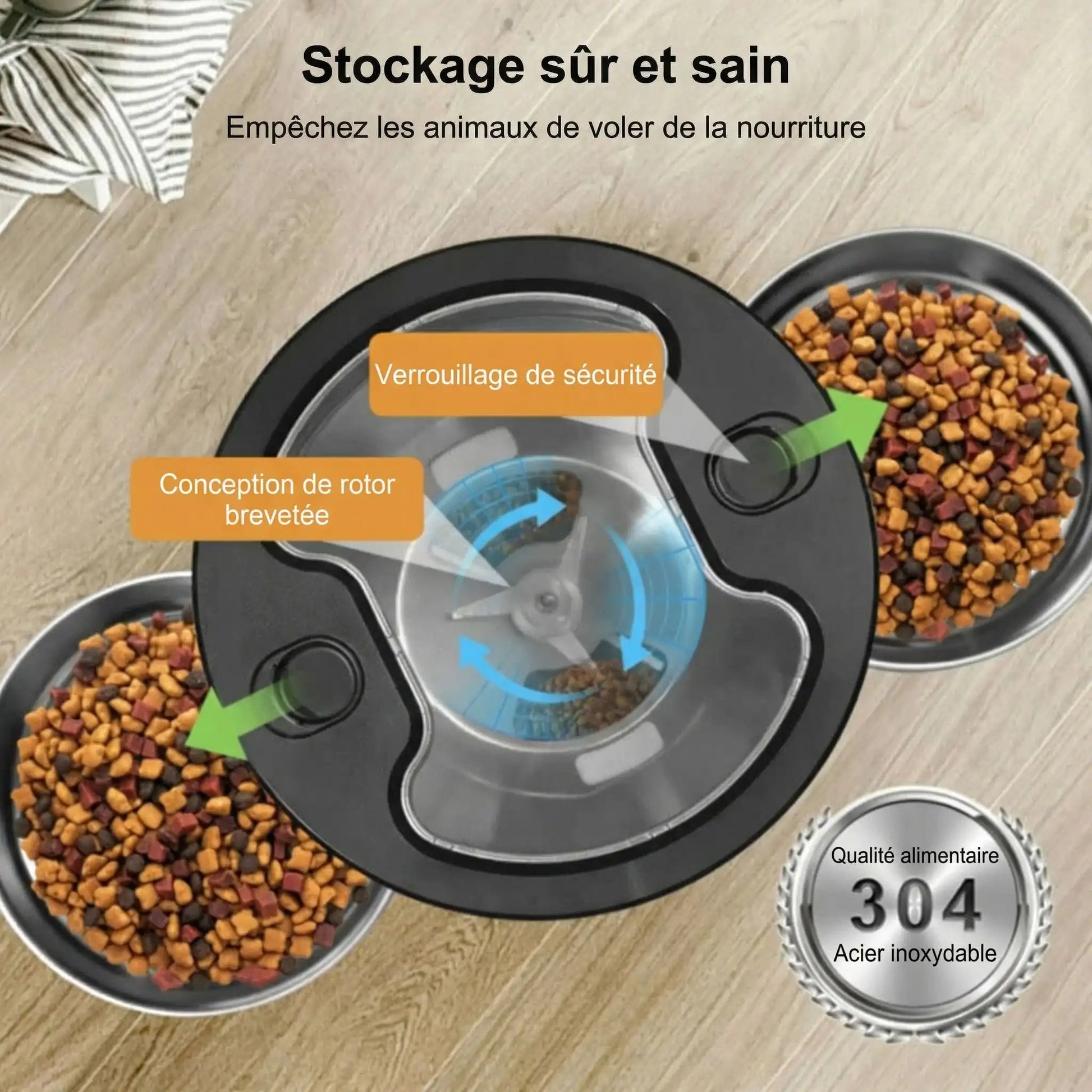 Distributeur croquette chat - Stockage sûr et sain
