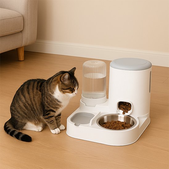 Automatic cat food dispenser - An airtight pantry for always fresh meals