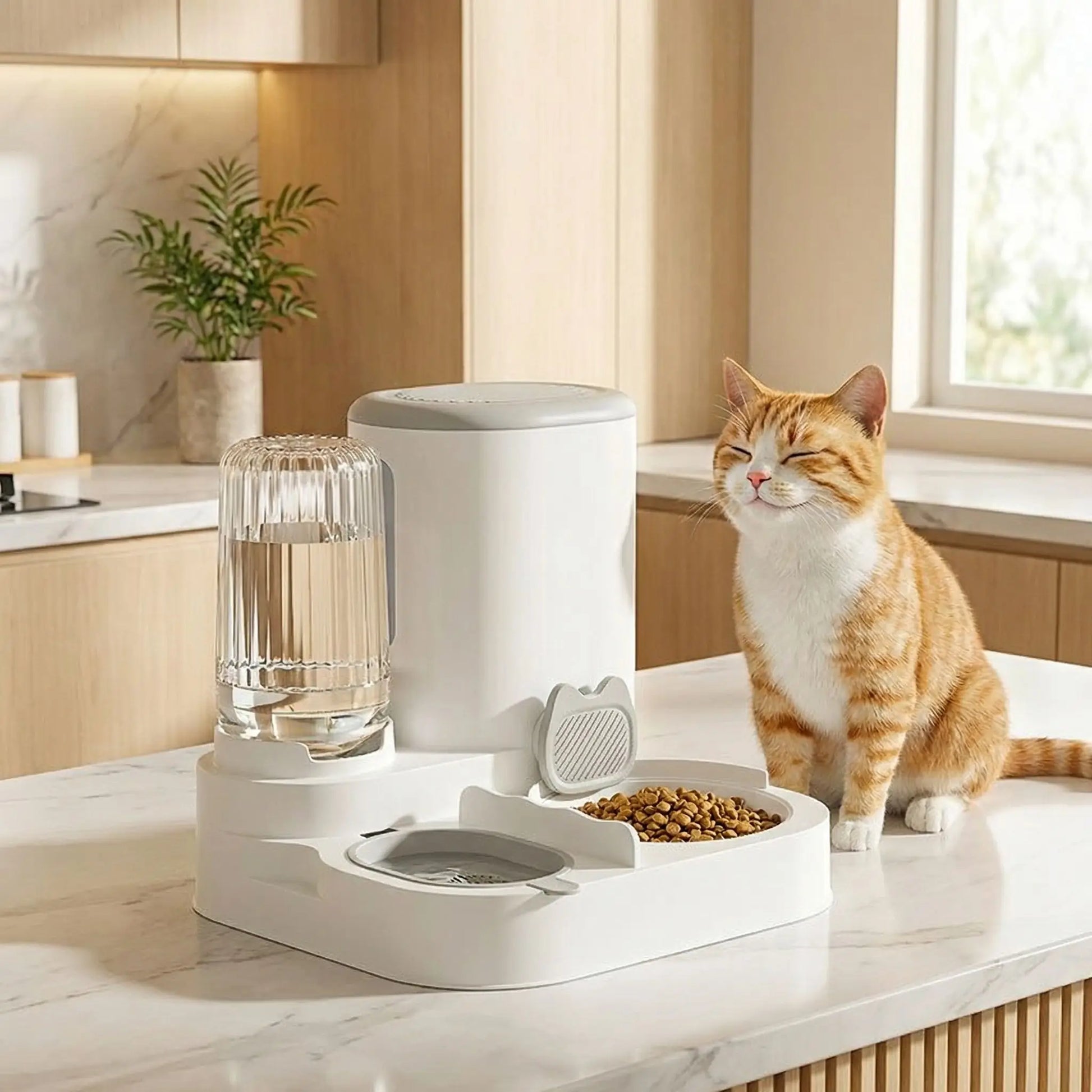Cat food dispenser - An integrated fountain for optimal hydration