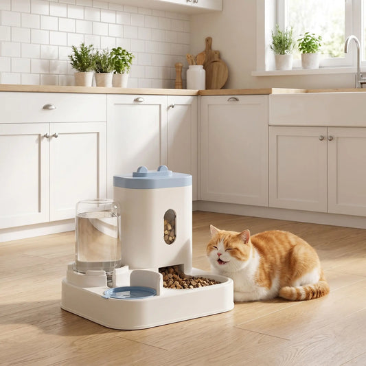 Distributeur de croquettes pour chat - Alimentation contrôlée et tranquillité