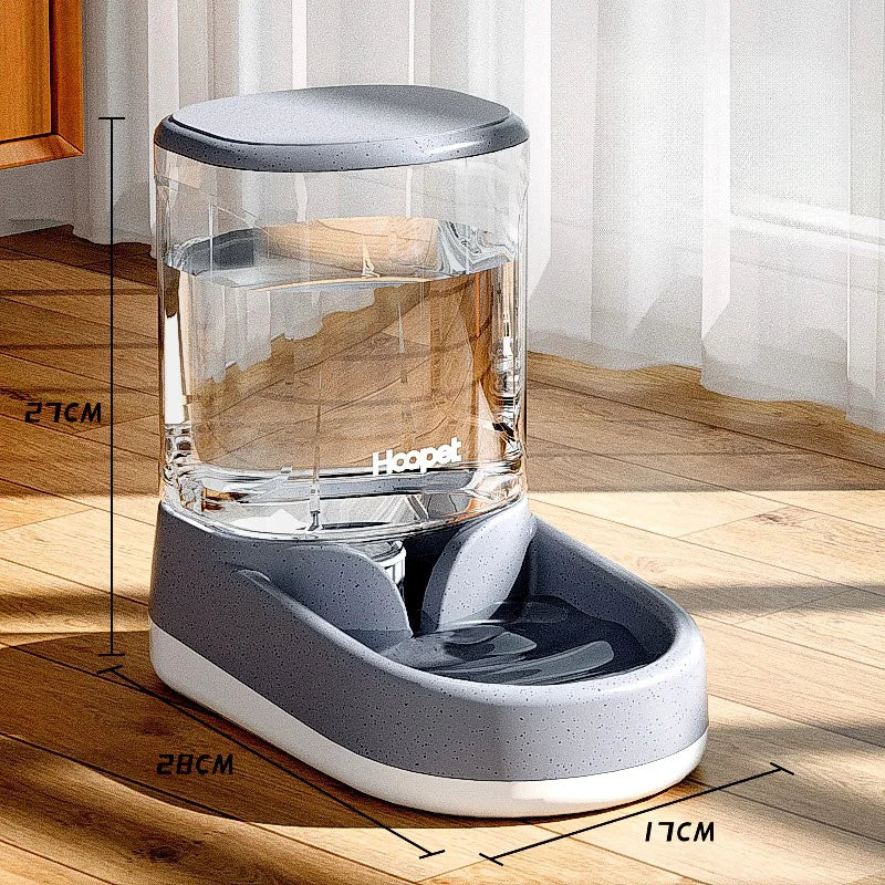 Distributeur de croquettes pour chat - Abreuvoir gris