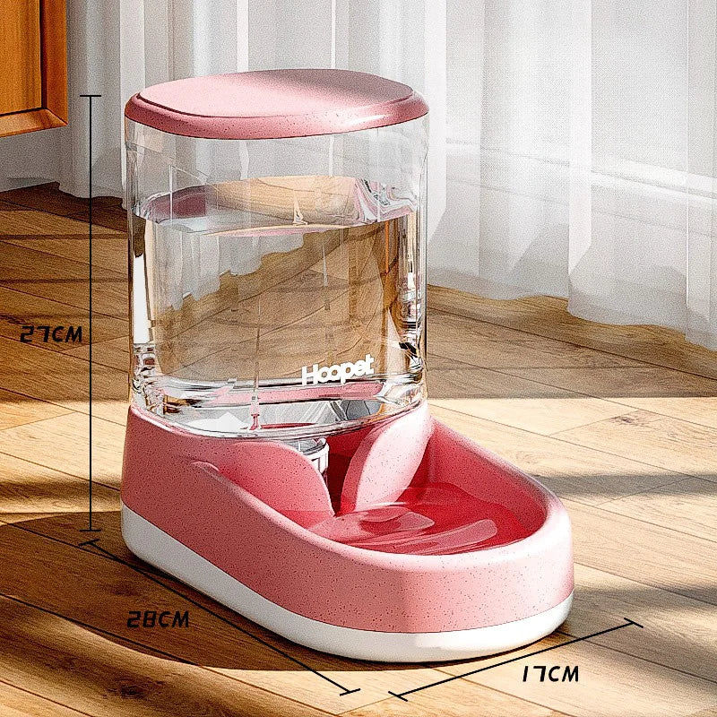 Distributeur de croquettes pour chat - Abreuvoir rose