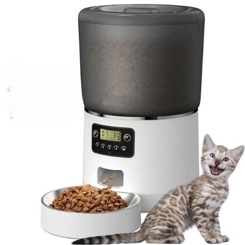 Distributeur de croquettes pour chat - Blanc