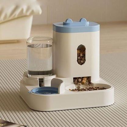Distributeur de croquettes pour chat - Durabilité et facilité d'entretien - Couvercle bleu