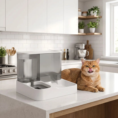 Distributeur de croquettes pour chat - Gris