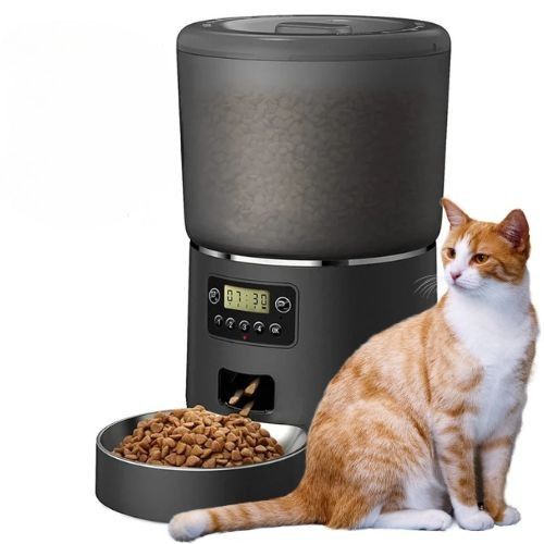 Distributeur de croquettes pour chat - Noir