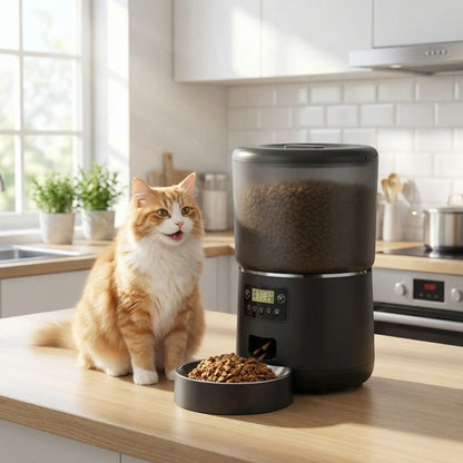 Distributeur de croquettes pour chat - Noir
