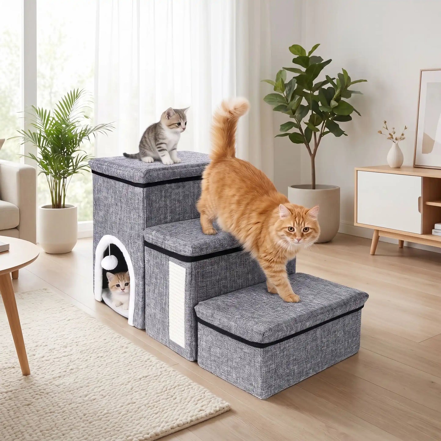 Escalier pour chat - Des marches solides qui supportent tous les gabarits