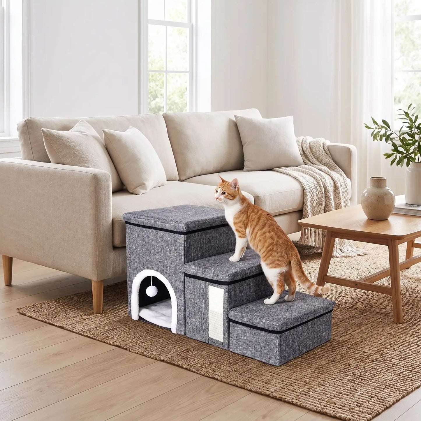 Escalier pour chat - La solution douce pour protéger ses articulations