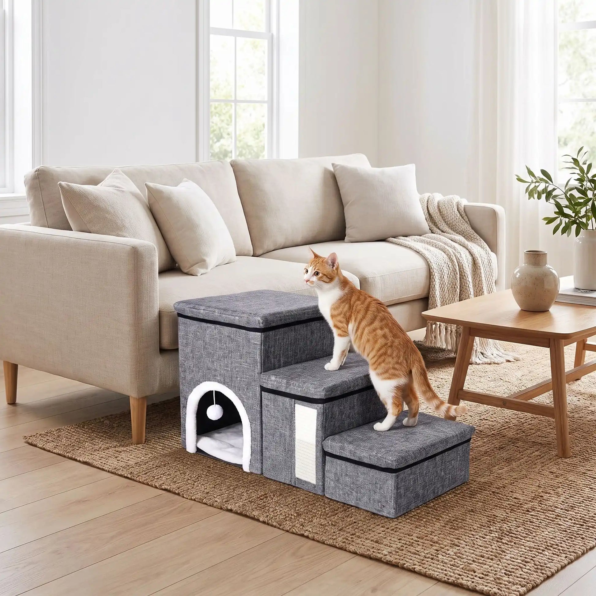 Escalier pour chat - La solution douce pour protéger ses articulations