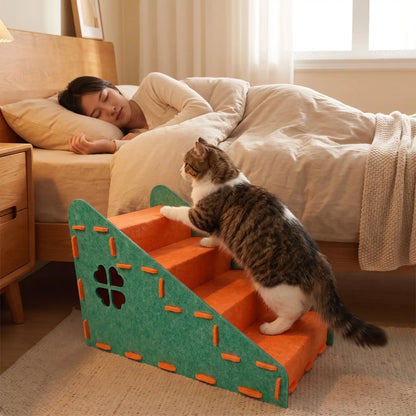 Escalier pour chat - Moments de complicité précieux - Vert-Orange
