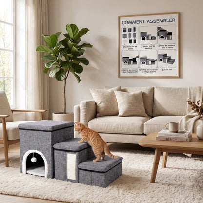 Escalier pour chat - Transforme son quotidien en douceur