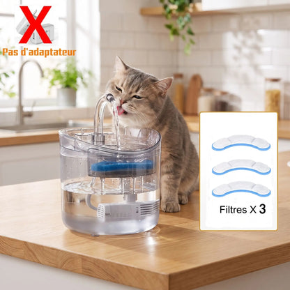 Fontaine a eau chat - Fontaine avec 3 éponges filtrantes