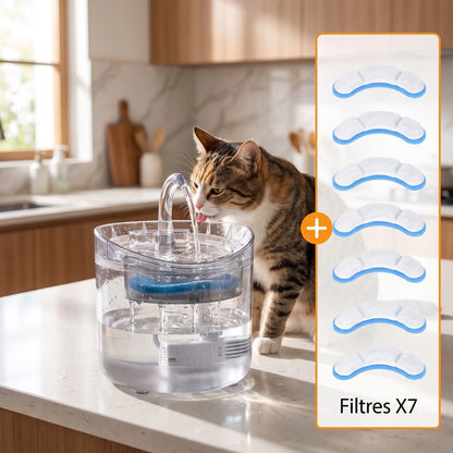 Fontaine a eau chat - Fontaine avec 7 éponges filtrantes