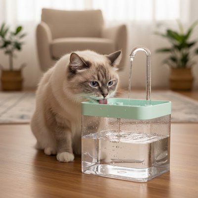 Fontaine a eau pour chat - Eau filtrée et propre sans effort pour des propriétaires sereins