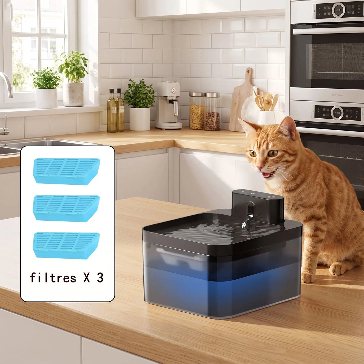 Fontaine a eau pour chat - Format carré