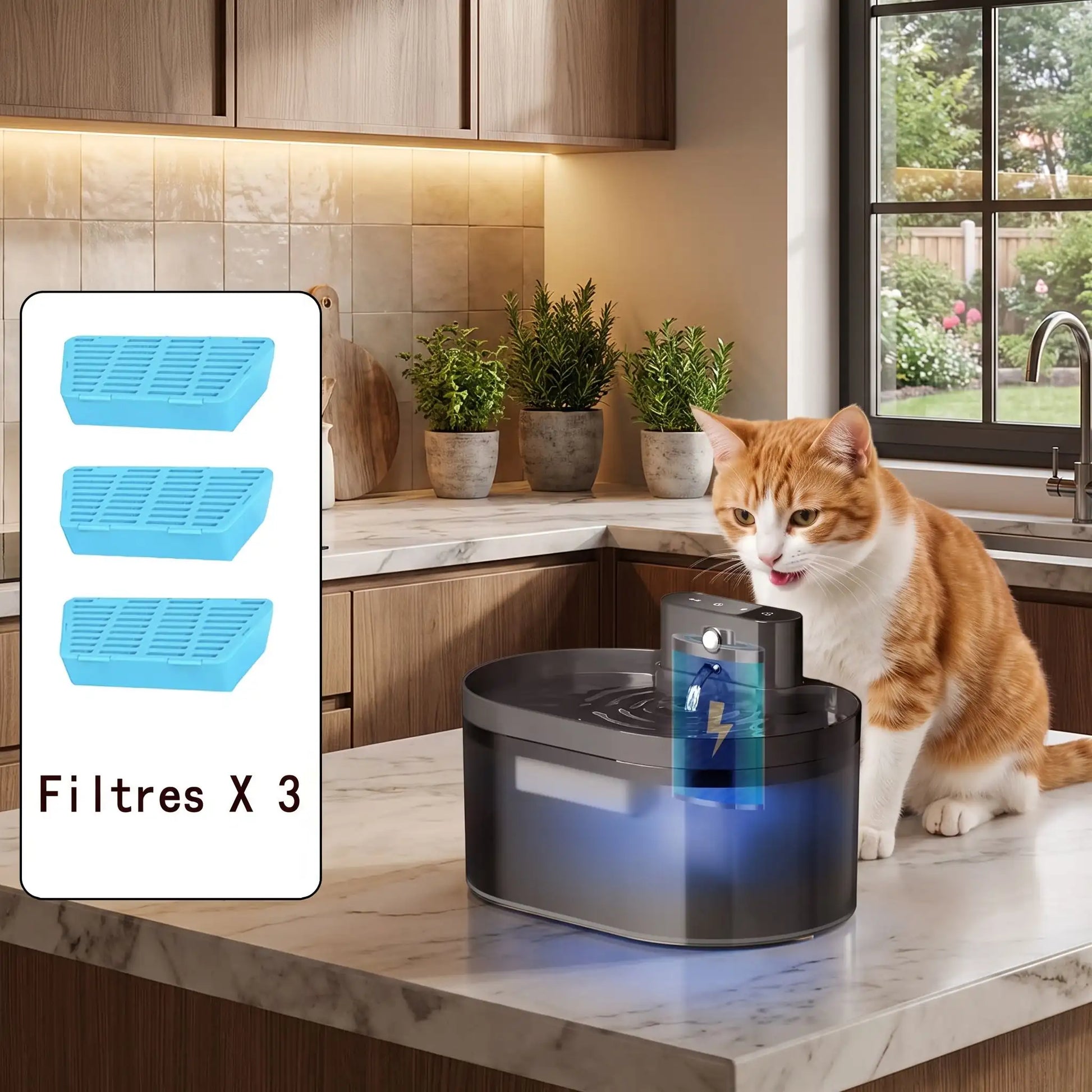 Fontaine a eau pour chat - Format ovale
