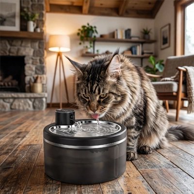 Fontaine à eau chat - Hydratation parfaite, sans fil et rechargeable