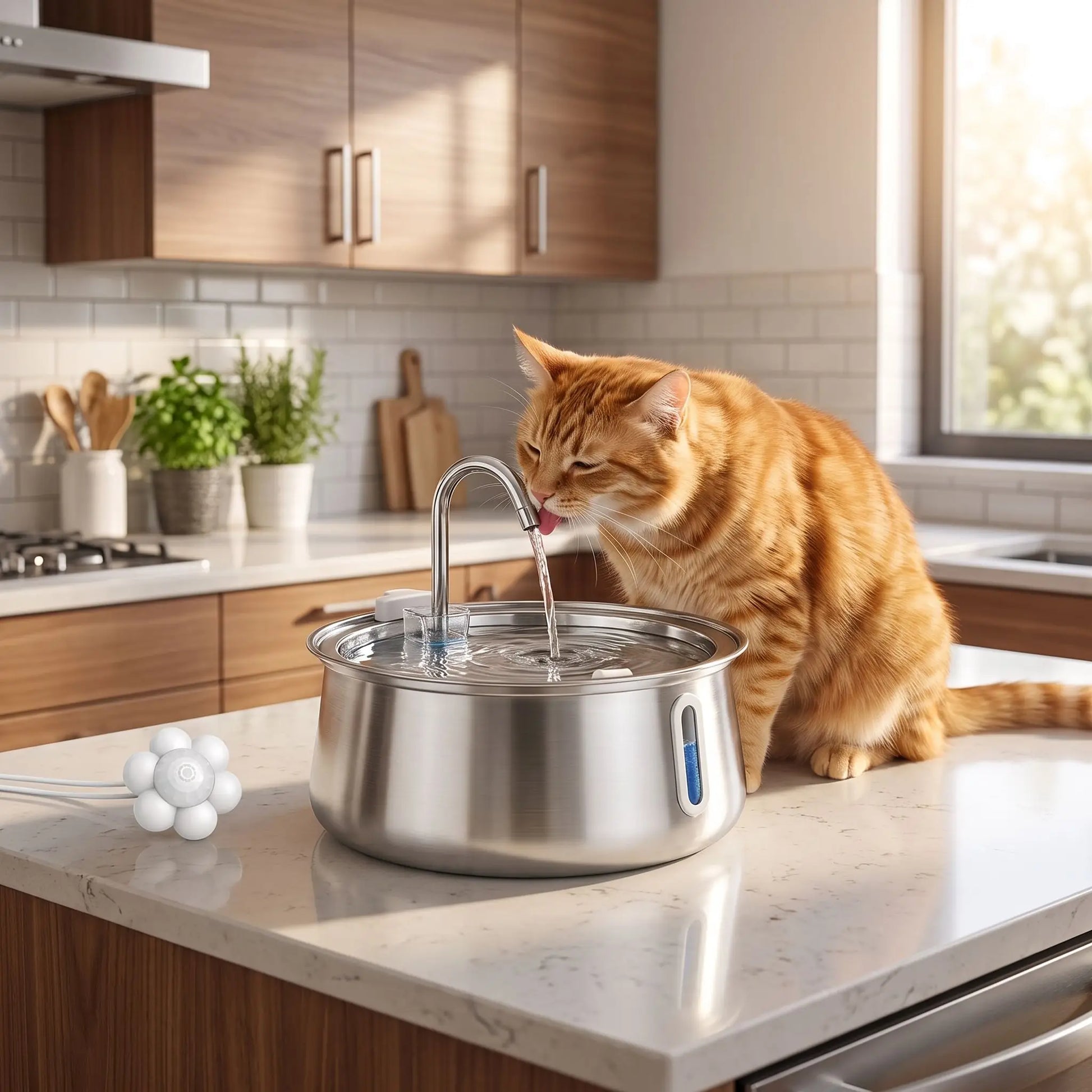 Fontaine à eau pour chat - Avec un capteur d'eau