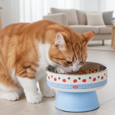 Gamelle chat surélevée - Bleue