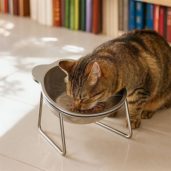 Gamelle chat surélevée - Juste un repas paisible