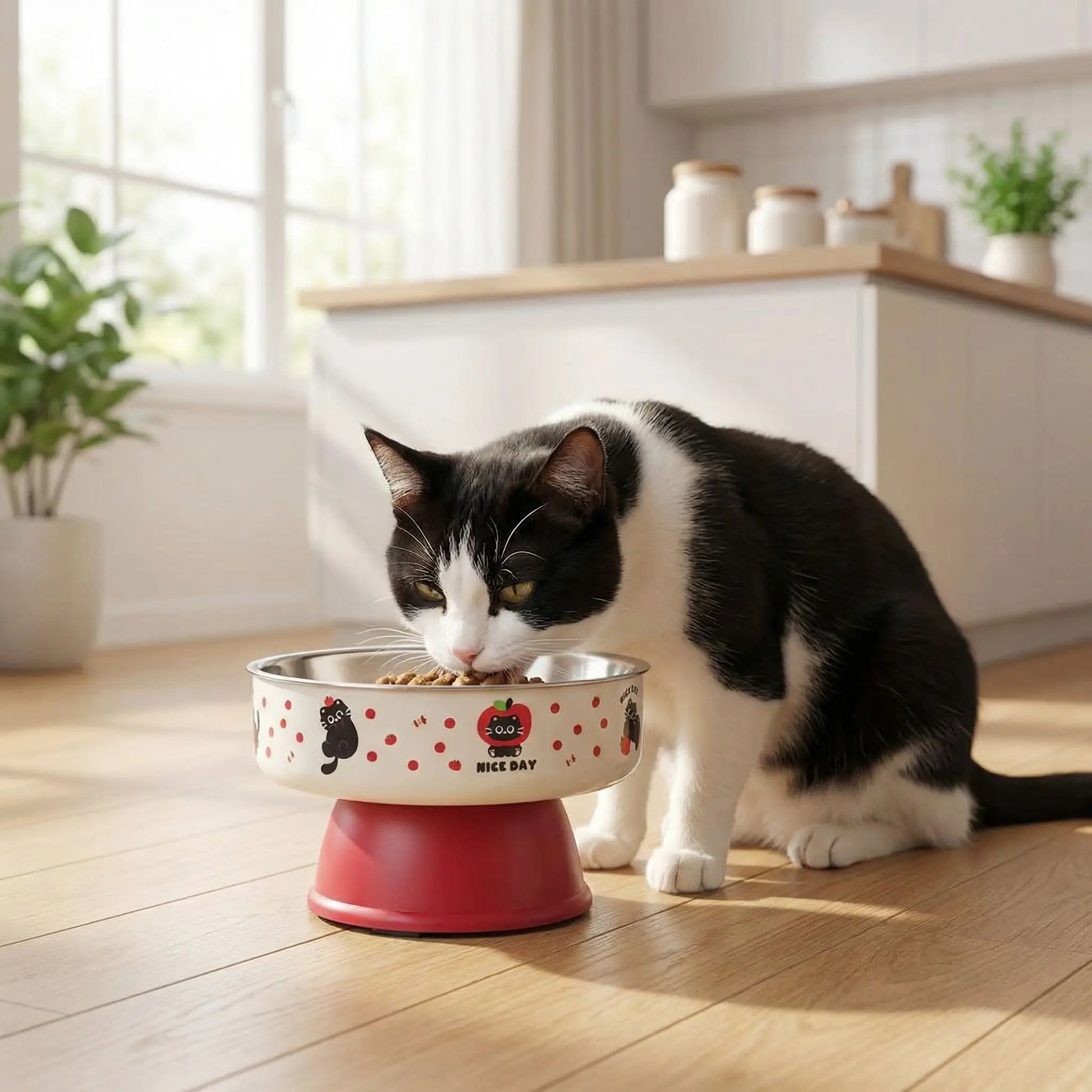 Gamelle chat surélevée - Rouge