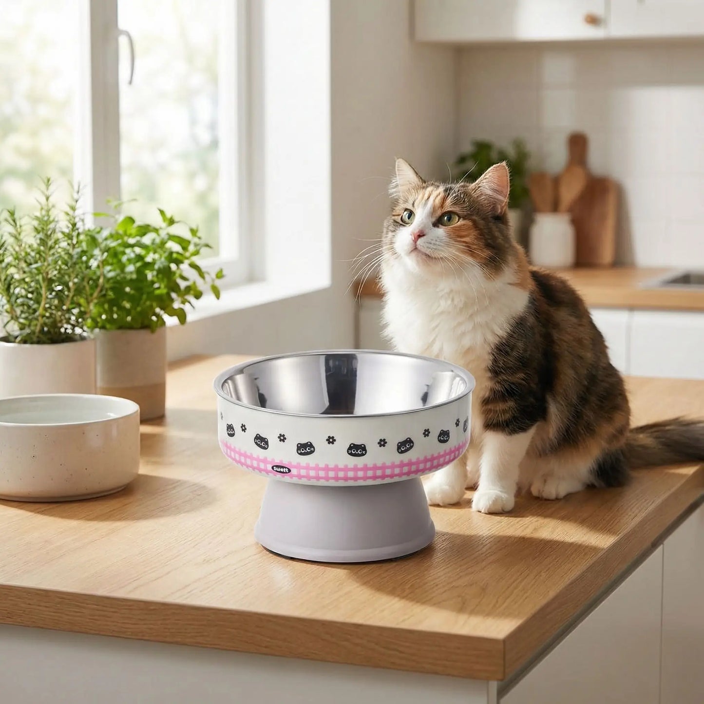 Gamelle chat surélevée - Violet