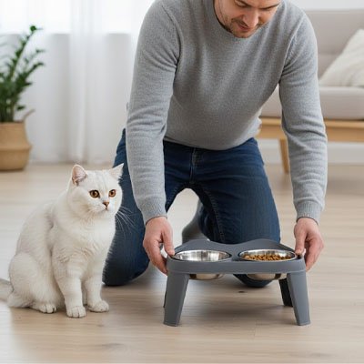 Gamelle surélevée chat - Le bonheur de voir son chat s'épanouir