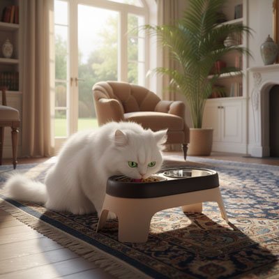 Gamelle surélevée chat - Le design pratique