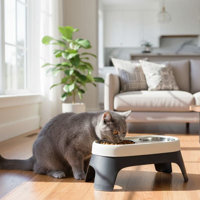 Gamelle surélevée chat - Une position naturelle pour des repas sans tension