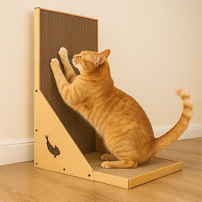 Griffoir en carton pour chat - Offrez-lui la position debout qu'il préfère naturellement