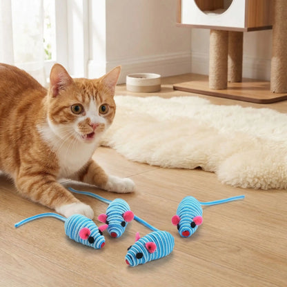 Jouet pour chat - 3 souris bleues