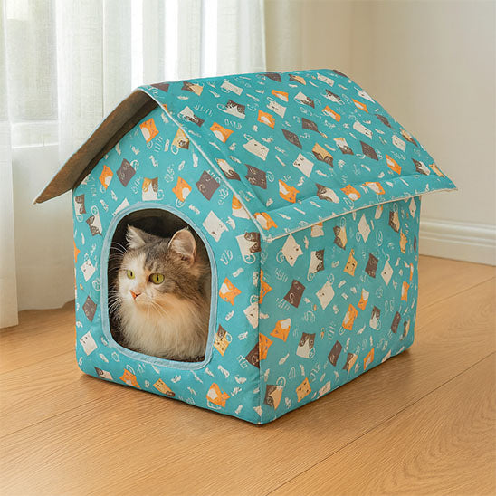 Maison pour chat - Bleu