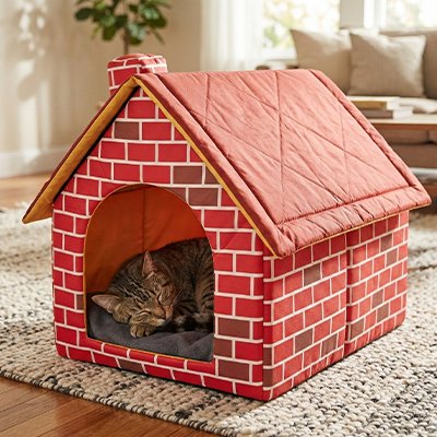 Maison pour les chats - Un entretien facilité grâce au toit amovible astucieux