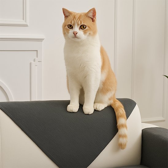 Protection canapé chat - La housse reste parfaitement positionnée