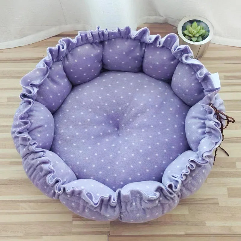 Coussin pour chat - Violet à pois