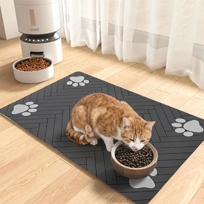 Tapis gamelle chat - Absorption express contre l'humidité