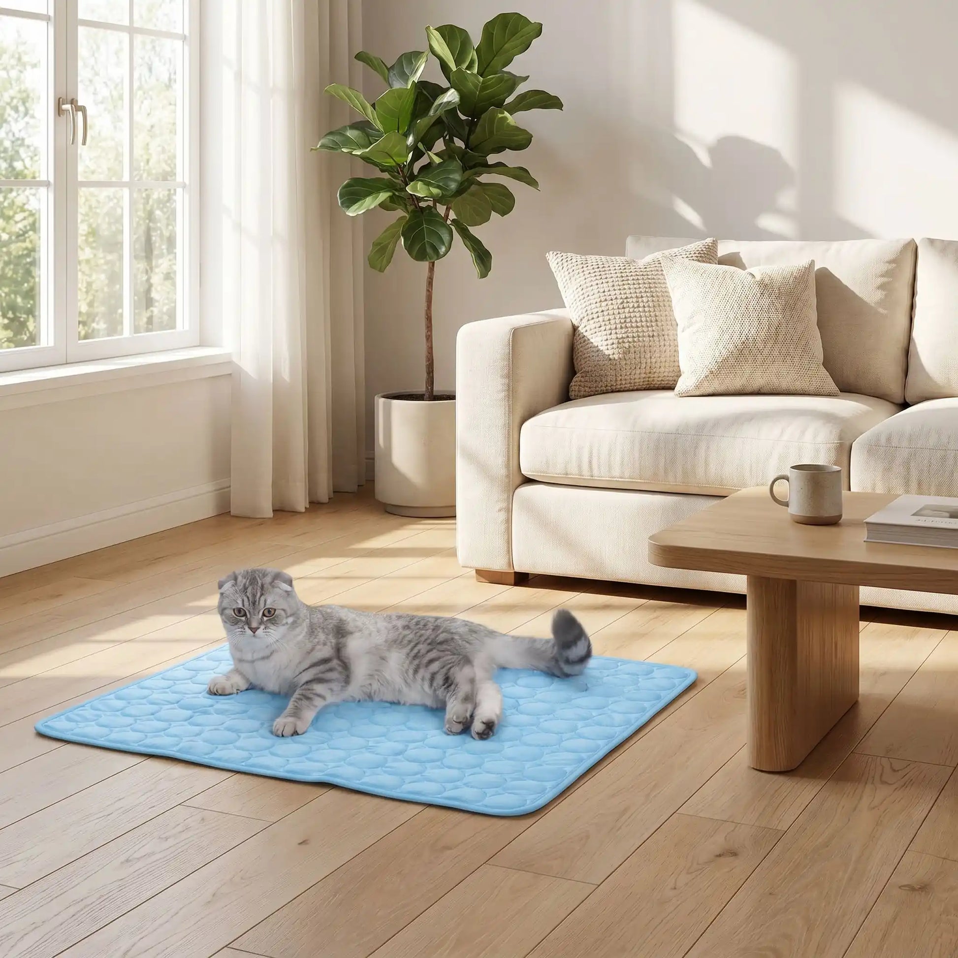 Tapis rafraichissant chat - Cohabitation harmonieuse