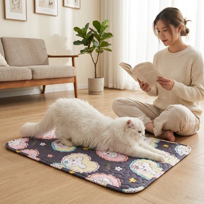 Tapis rafraichissant chat - Fini les poils partout