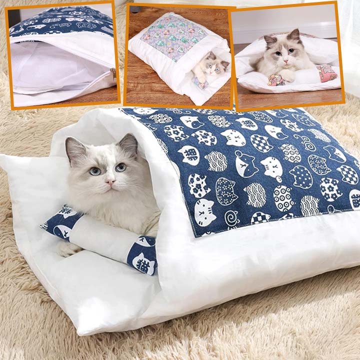 Coussin à chat - Bleu chat