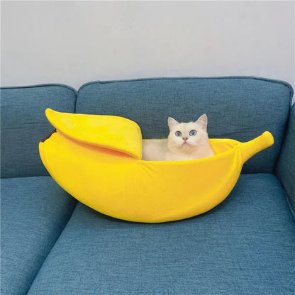 Panier chat - Fini les poils dispersés dans votre maison - BANANACHAT™ - Panier chat en forme de banane - CHATS